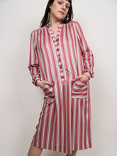 Load image into Gallery viewer, Pink vertical striped pink dress (M-L)
