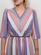 Load image into Gallery viewer, Pastel chevron secretary dress (S-M)
