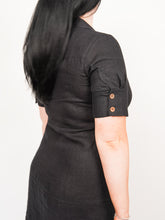 Load image into Gallery viewer, Black linen shirt dress (L-XL)
