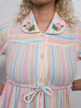 Load image into Gallery viewer, Pastel striped terrycloth dress (XS)
