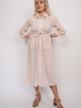 Load image into Gallery viewer, Pastel striped terrycloth dress (XS)
