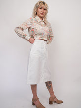 Load image into Gallery viewer, 70s pastel and sand colored motif jacket blouse (S-M)
