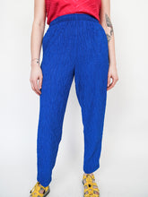 Load image into Gallery viewer, Vintage colbalt blue textured easy pants (M)
