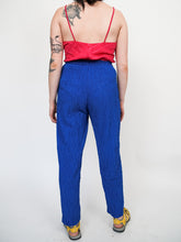 Load image into Gallery viewer, Vintage colbalt blue textured easy pants (M)
