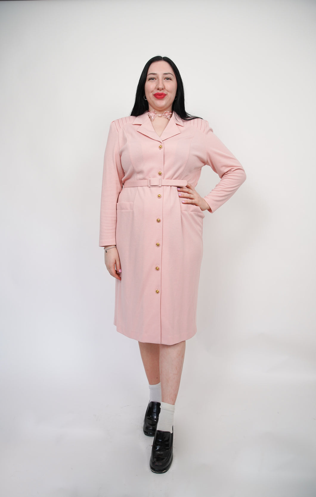 Vintage petal pink blazer dress (XL)