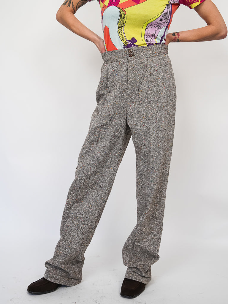 Vintage high waisted tweed trousers (28