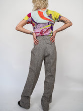 Load image into Gallery viewer, Vintage high waisted tweed trousers (28&quot; waist)
