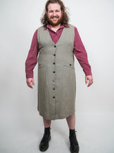 Load image into Gallery viewer, Grey button-up vest dress (2X-3X)
