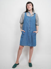 Load image into Gallery viewer, Zippered denim jumper dress (L)
