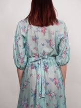 Load image into Gallery viewer, Seafoam floral boquet secretary dress (S-M)
